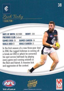 2014 Select AFL Honours Series 1 #38 Zac Tuohy Back